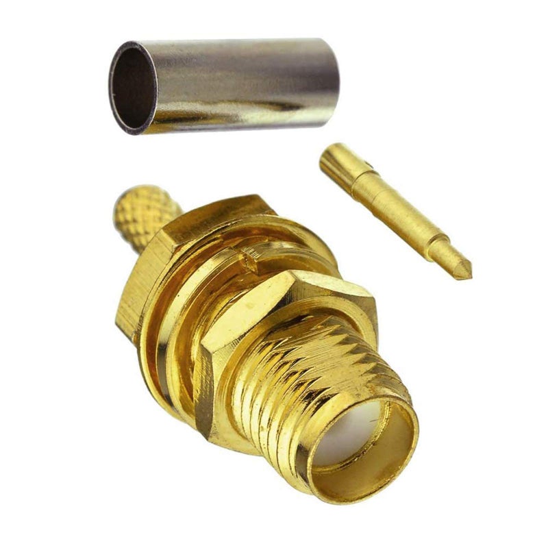 Eightwood 10pcs RP-SMA Bulkhead Female with Male Pin Crimp RF Connector for RG316 RG174 Cable - Image 3